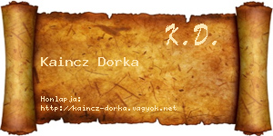 Kaincz Dorka névjegykártya